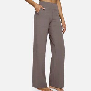 G4Free Evergoing Wide Leg Casual Yoga Pants Taupe Large w/pockets NEW G39